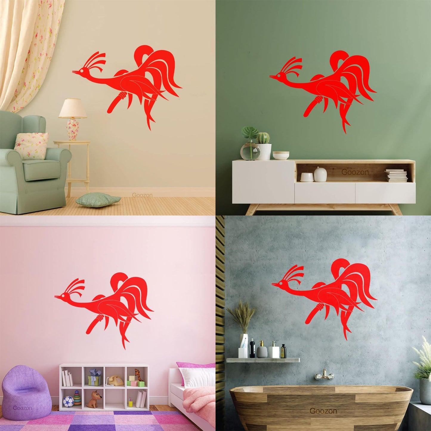 Amazing Fantasy Funny Phoenix Bird Vinyl Wall Decals Wall Beautification