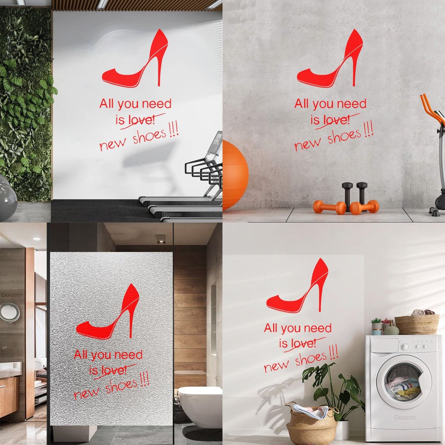 Wall Stickers All You Need Is New Shoes High Heels Stilettoes Shopping Fashion Removable Without Leaving Glue