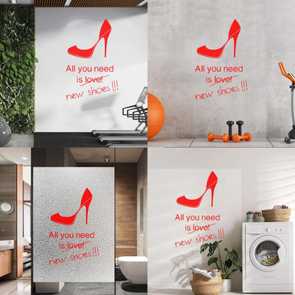 Wall Stickers All You Need Is New Shoes High Heels Stilettoes Shopping Fashion Removable Without Leaving Glue