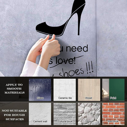 Wall Stickers All You Need Is New Shoes High Heels Stilettoes Shopping Fashion Removable Without Leaving Glue