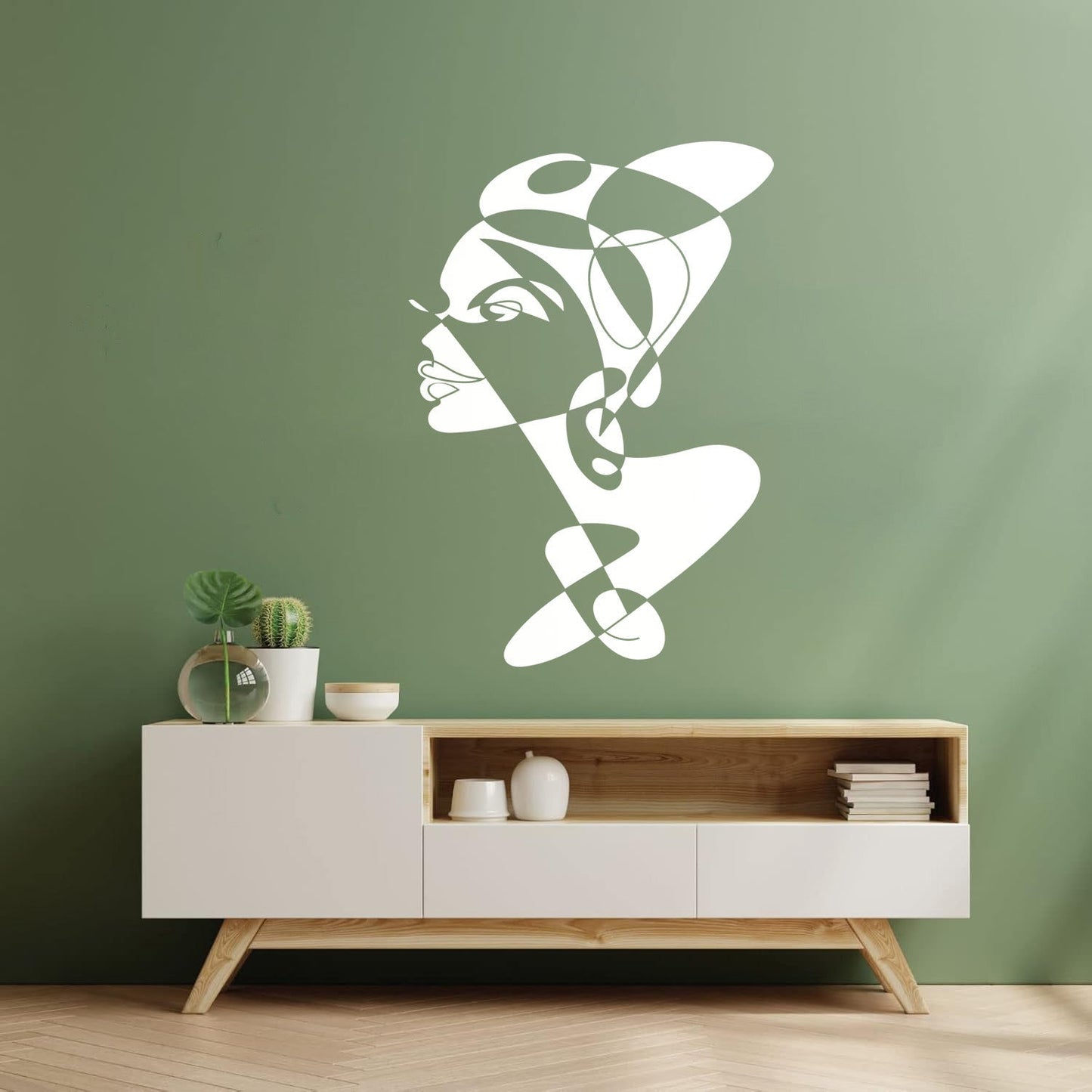 Vinyl Art Sticker Beautiful African Woman And White Turban Do Not Damage The Wall Surface