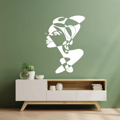 Vinyl Art Sticker Beautiful African Woman And White Turban Do Not Damage The Wall Surface