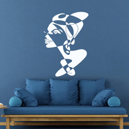 Vinyl Art Sticker Beautiful African Woman And White Turban Do Not Damage The Wall Surface