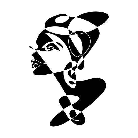 Vinyl Art Sticker Beautiful African Woman And White Turban Do Not Damage The Wall Surface
