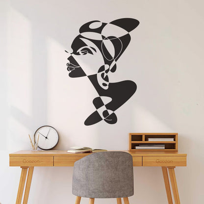 Vinyl Art Sticker Beautiful African Woman And White Turban Do Not Damage The Wall Surface