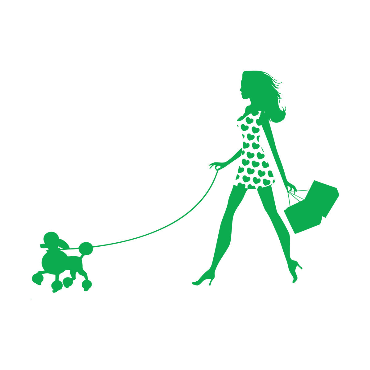 Engraving Stickers Appeal Girl With Dog Pet Fancy Fashion Multi Color Selection