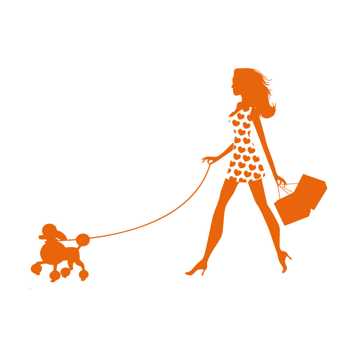 Engraving Stickers Appeal Girl With Dog Pet Fancy Fashion Multi Color Selection