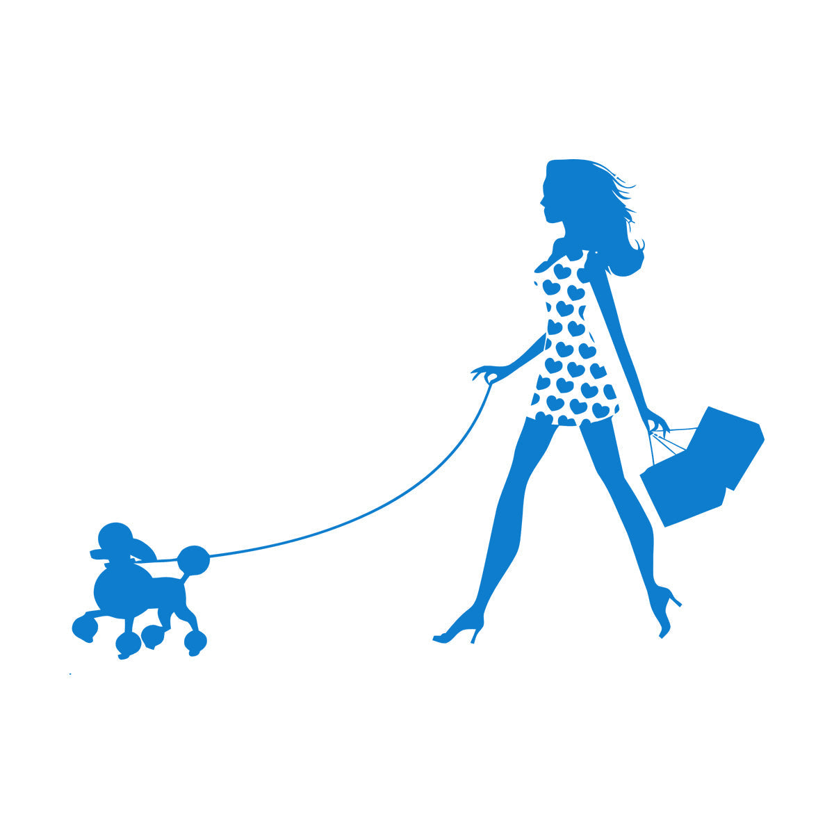 Engraving Stickers Appeal Girl With Dog Pet Fancy Fashion Multi Color Selection