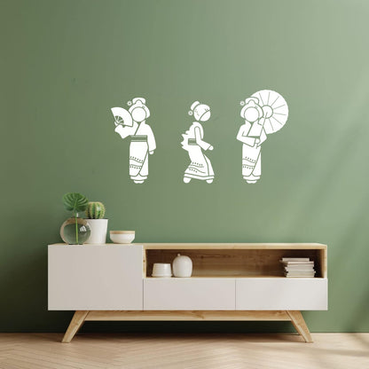Wall Decals Pvc Geisha Beautiful Japan Woman Collection Easy Installation