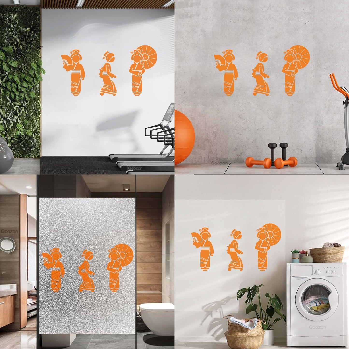 Wall Decals Pvc Geisha Beautiful Japan Woman Collection Easy Installation