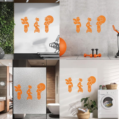 Wall Decals Pvc Geisha Beautiful Japan Woman Collection Easy Installation