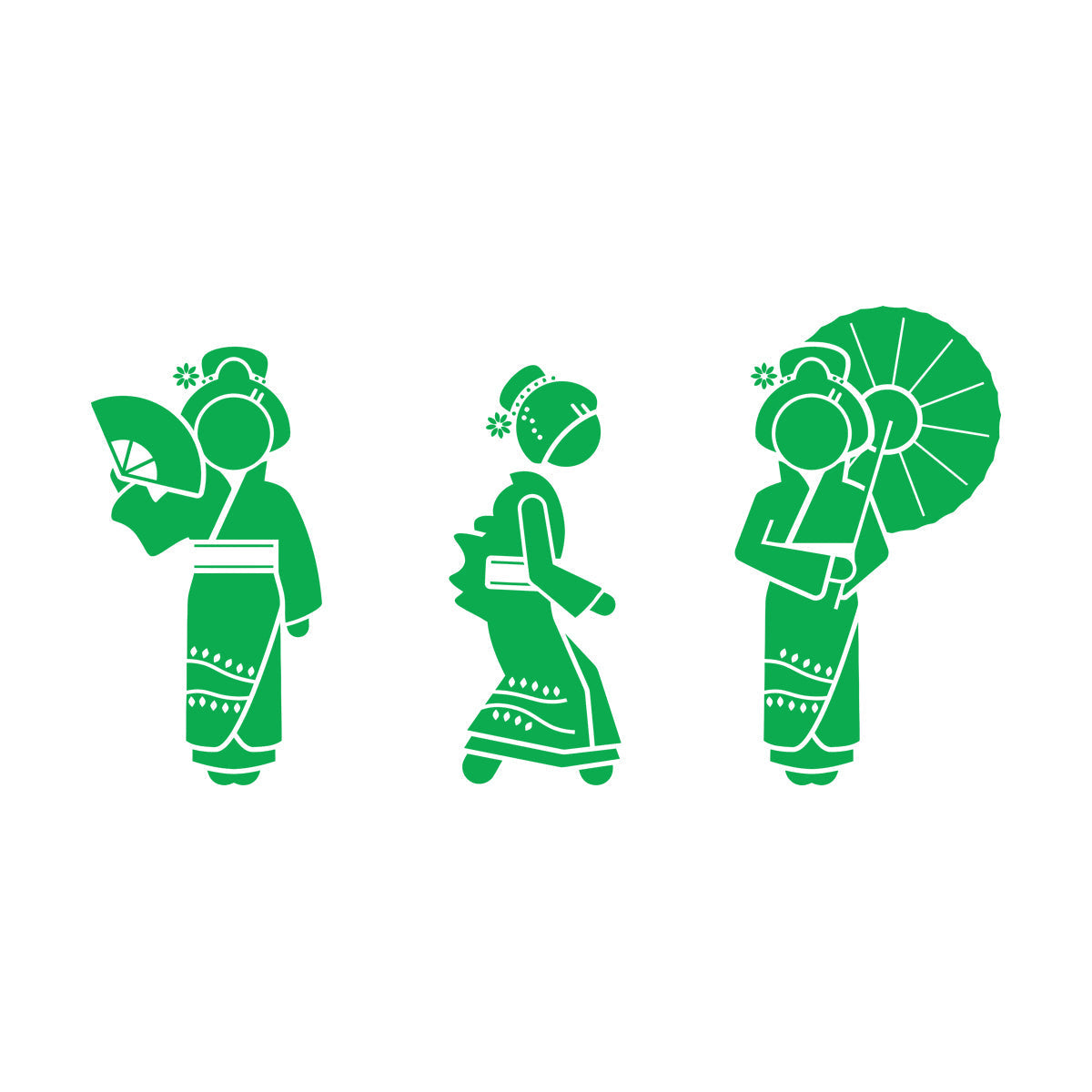 Wall Decals Pvc Geisha Beautiful Japan Woman Collection Easy Installation