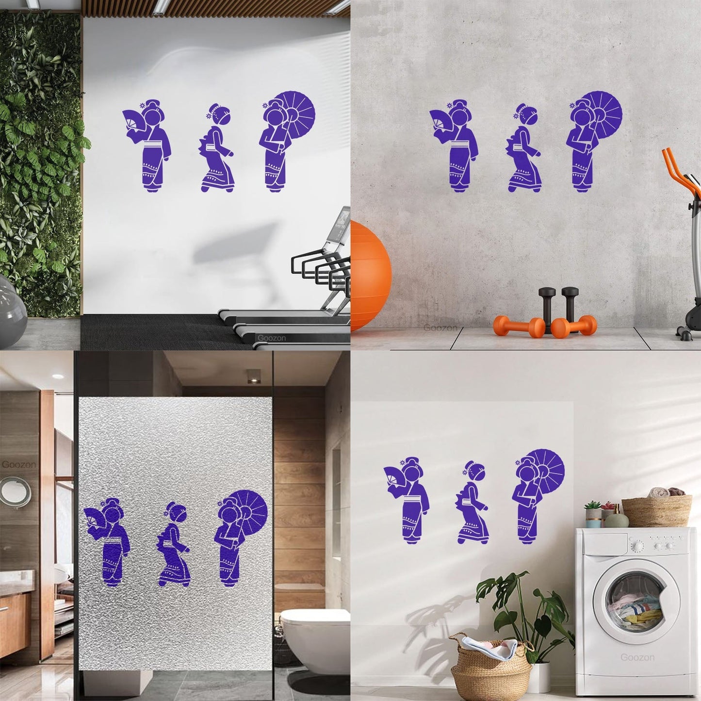Wall Decals Pvc Geisha Beautiful Japan Woman Collection Easy Installation