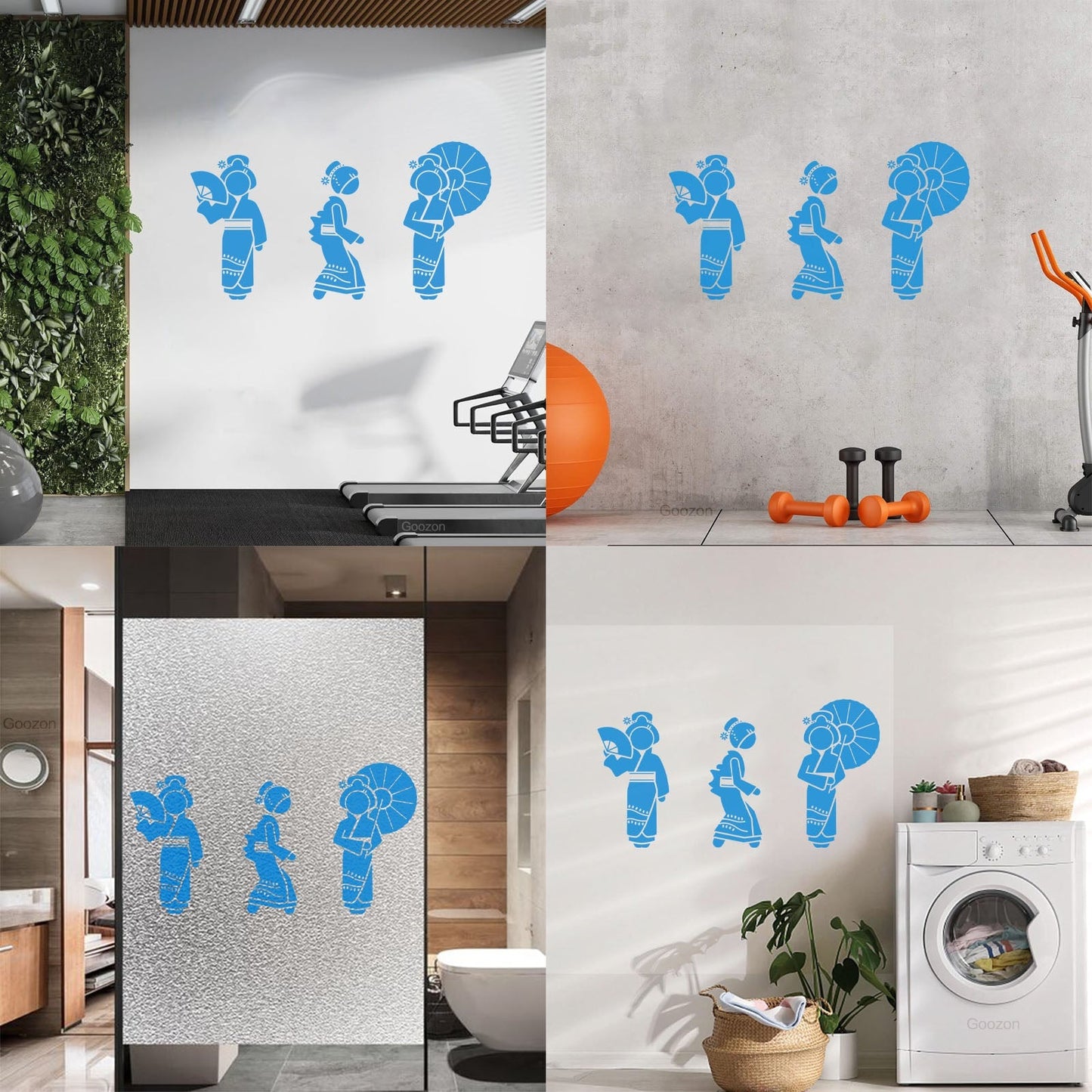 Wall Decals Pvc Geisha Beautiful Japan Woman Collection Easy Installation