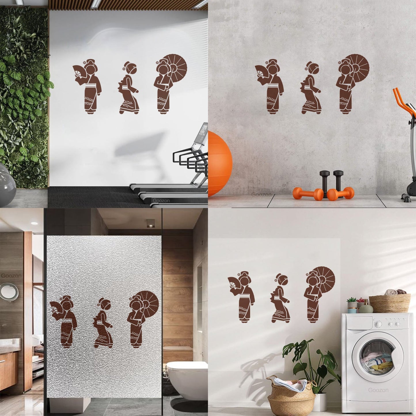 Wall Decals Pvc Geisha Beautiful Japan Woman Collection Easy Installation