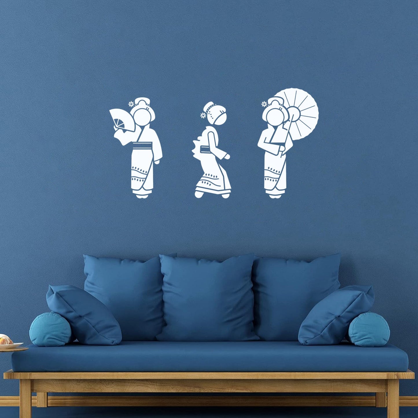 Wall Decals Pvc Geisha Beautiful Japan Woman Collection Easy Installation