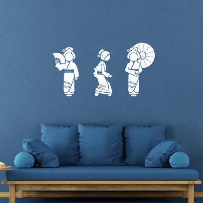 Wall Decals Pvc Geisha Beautiful Japan Woman Collection Easy Installation