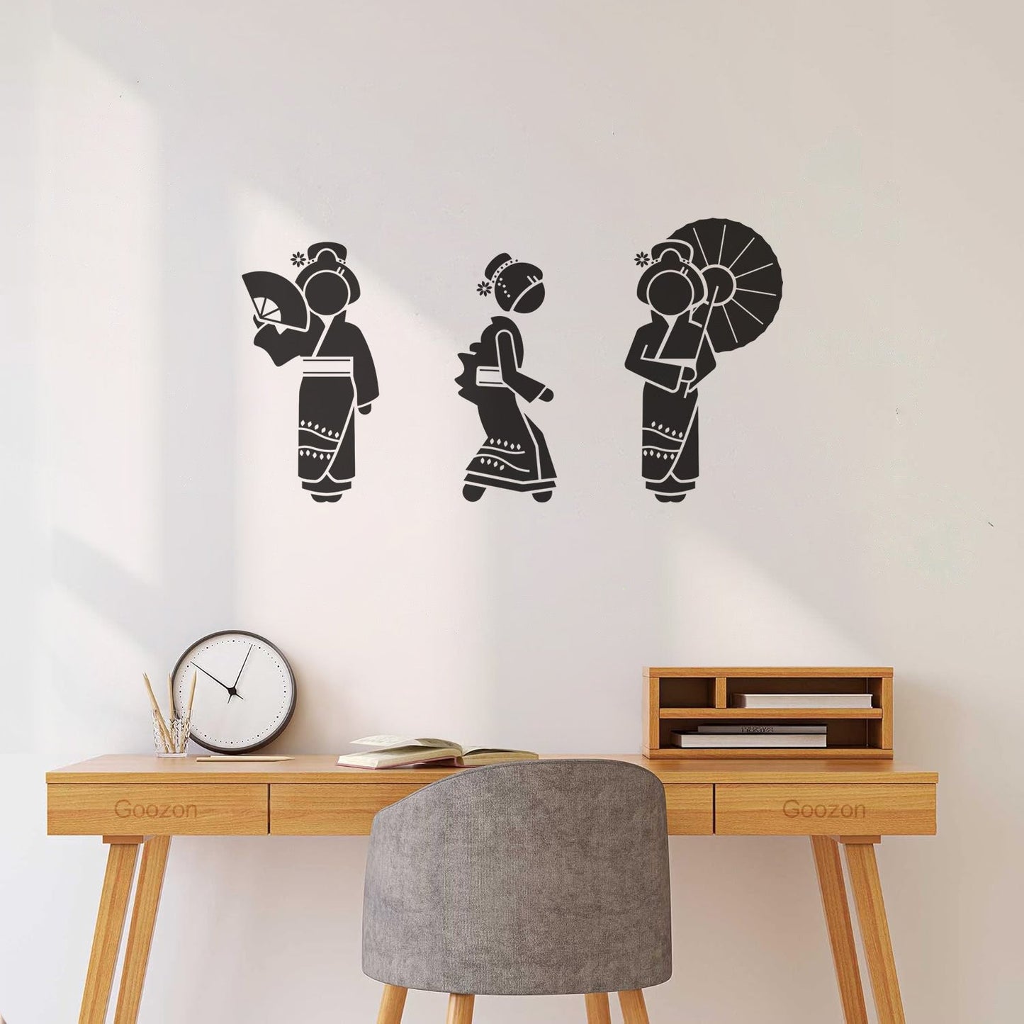 Wall Decals Pvc Geisha Beautiful Japan Woman Collection Easy Installation