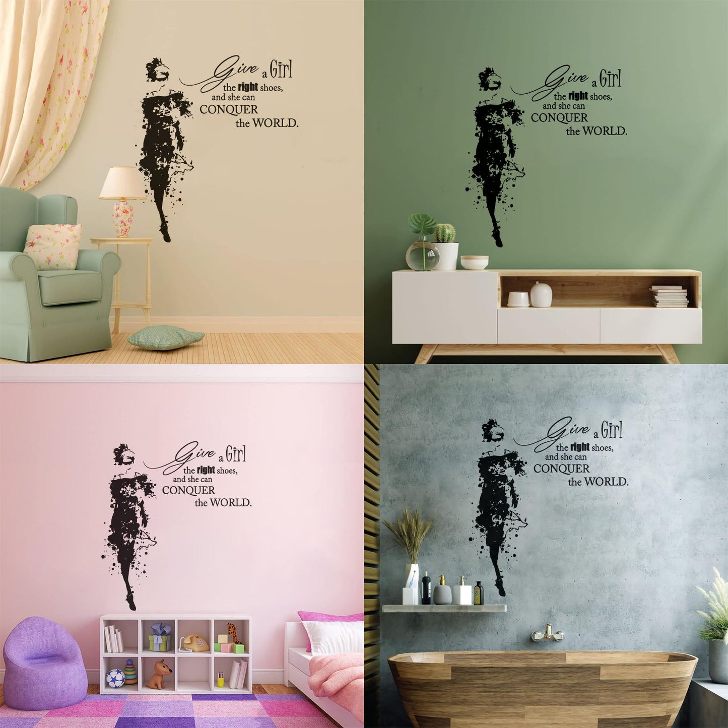 Vinyl Wall Decals Fashion Girl Dress With Words Quote Personalized Customization