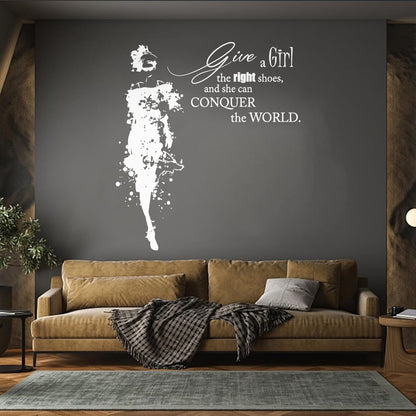 Vinyl Wall Decals Fashion Girl Dress With Words Quote Personalized Customization