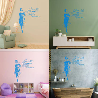 Vinyl Wall Decals Fashion Girl Dress With Words Quote Personalized Customization