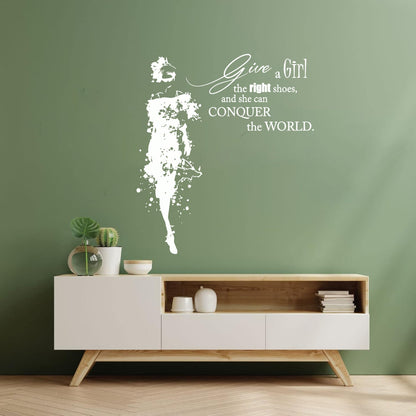 Vinyl Wall Decals Fashion Girl Dress With Words Quote Personalized Customization
