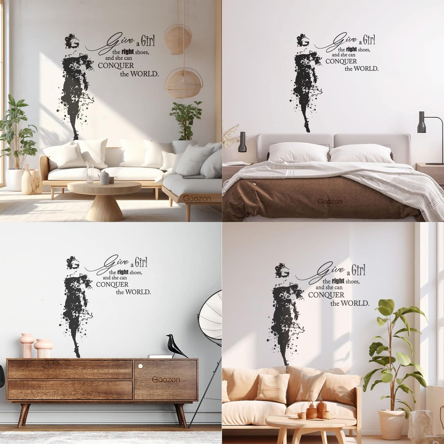 Vinyl Wall Decals Fashion Girl Dress With Words Quote Personalized Customization