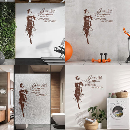 Vinyl Wall Decals Fashion Girl Dress With Words Quote Personalized Customization
