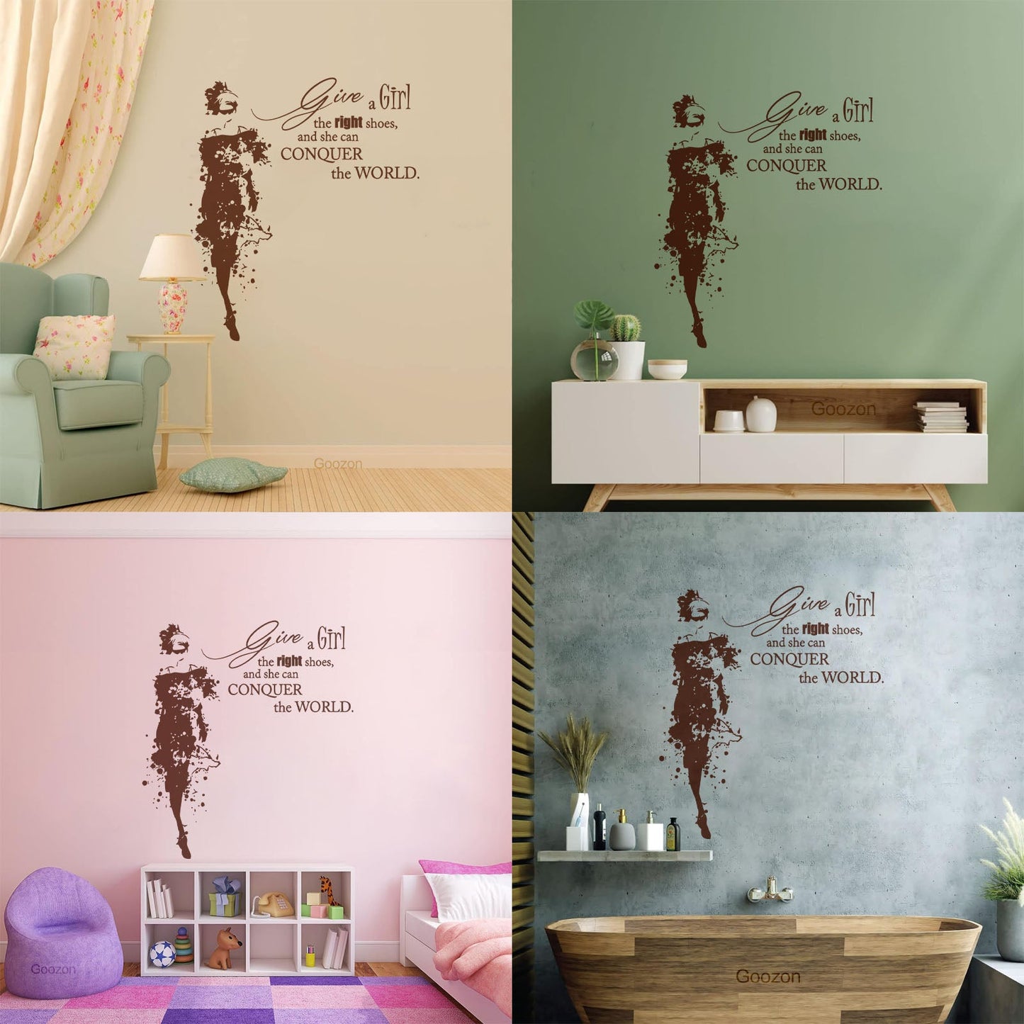 Vinyl Wall Decals Fashion Girl Dress With Words Quote Personalized Customization
