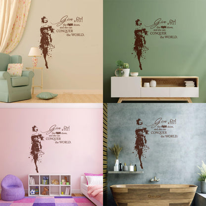 Vinyl Wall Decals Fashion Girl Dress With Words Quote Personalized Customization