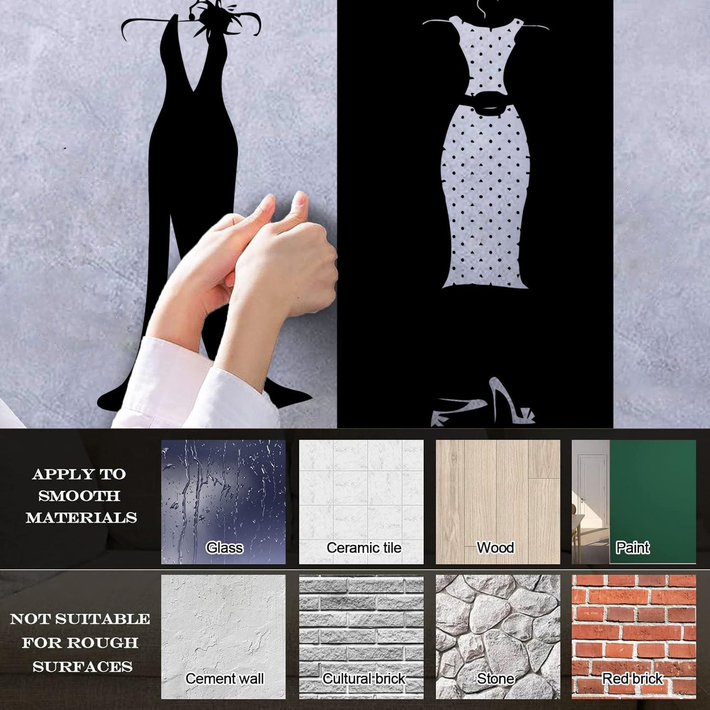 Wall Stickers Paster Paper Designs Clothing Store Dressing Shopstore Wall Beautification