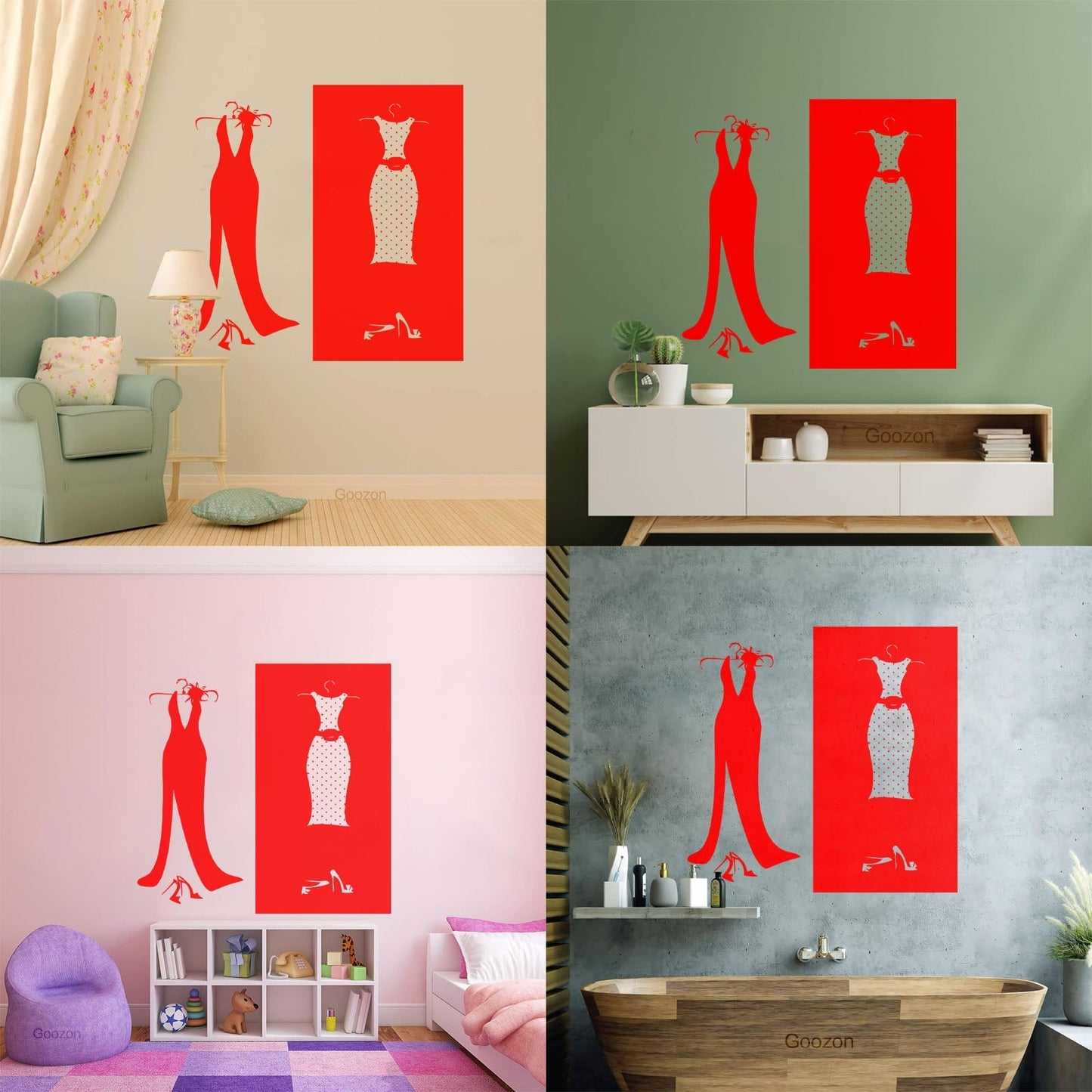 Wall Stickers Paster Paper Designs Clothing Store Dressing Shopstore Wall Beautification