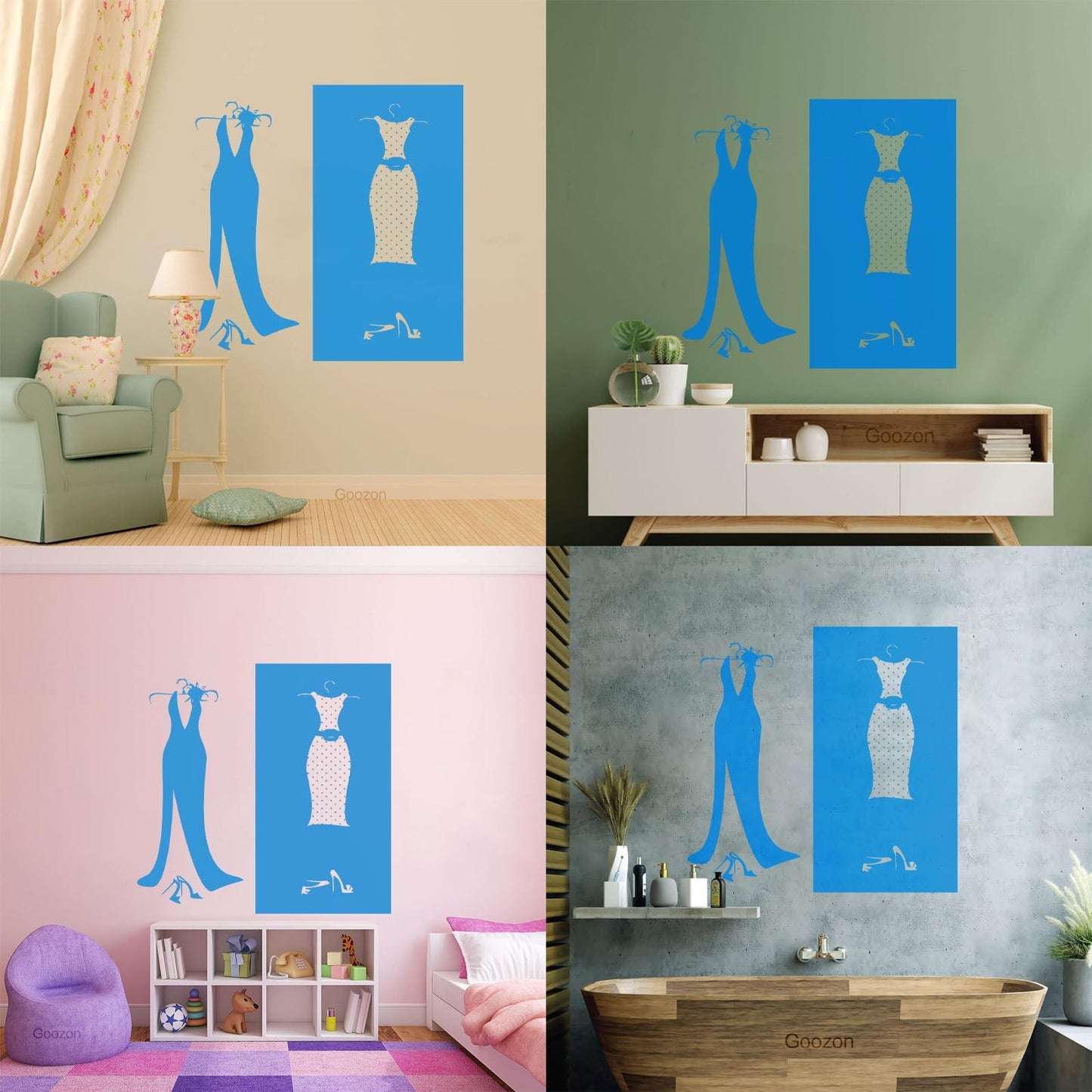 Wall Stickers Paster Paper Designs Clothing Store Dressing Shopstore Wall Beautification