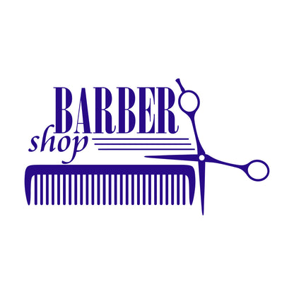 Lettering Decals Barber Shop Badges Tools Hair Salon Sign Self Adhesive