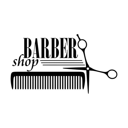 Lettering Decals Barber Shop Badges Tools Hair Salon Sign Self Adhesive