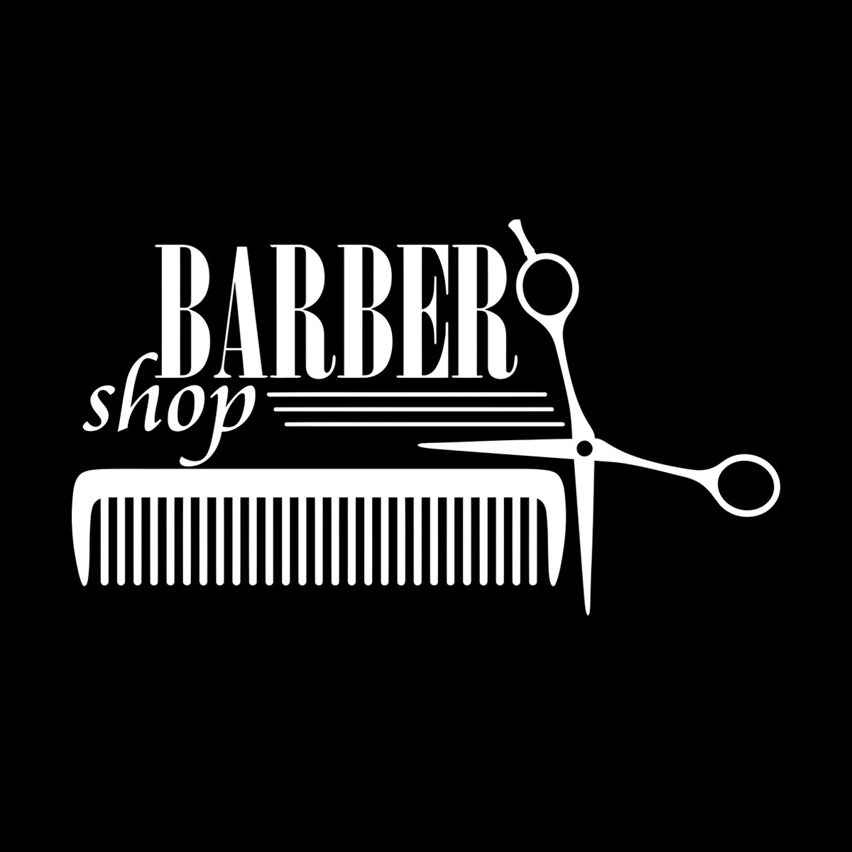 Lettering Decals Barber Shop Badges Tools Hair Salon Sign Self Adhesive