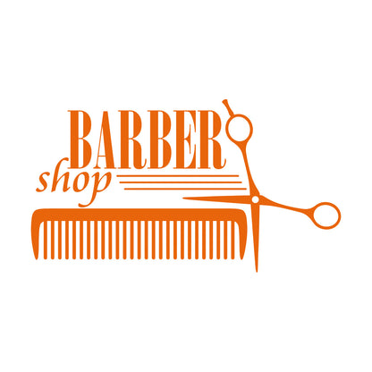 Lettering Decals Barber Shop Badges Tools Hair Salon Sign Self Adhesive