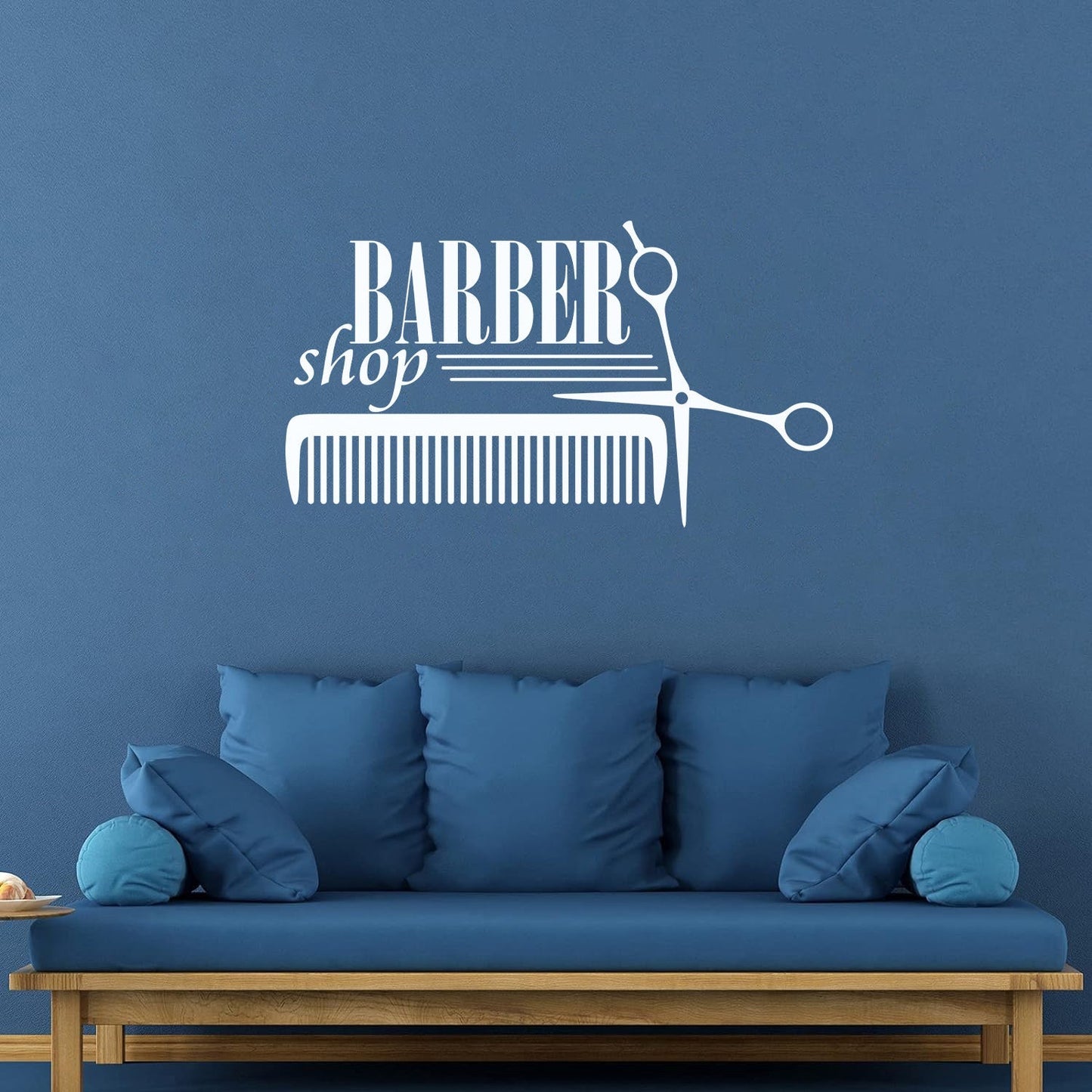 Lettering Decals Barber Shop Badges Tools Hair Salon Sign Self Adhesive