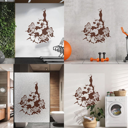 Wall Decals Pvc Women'S Dress Fashion Flower Butterfly Girl Do Not Damage The Wall Surface
