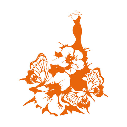 Wall Decals Pvc Women'S Dress Fashion Flower Butterfly Girl Do Not Damage The Wall Surface
