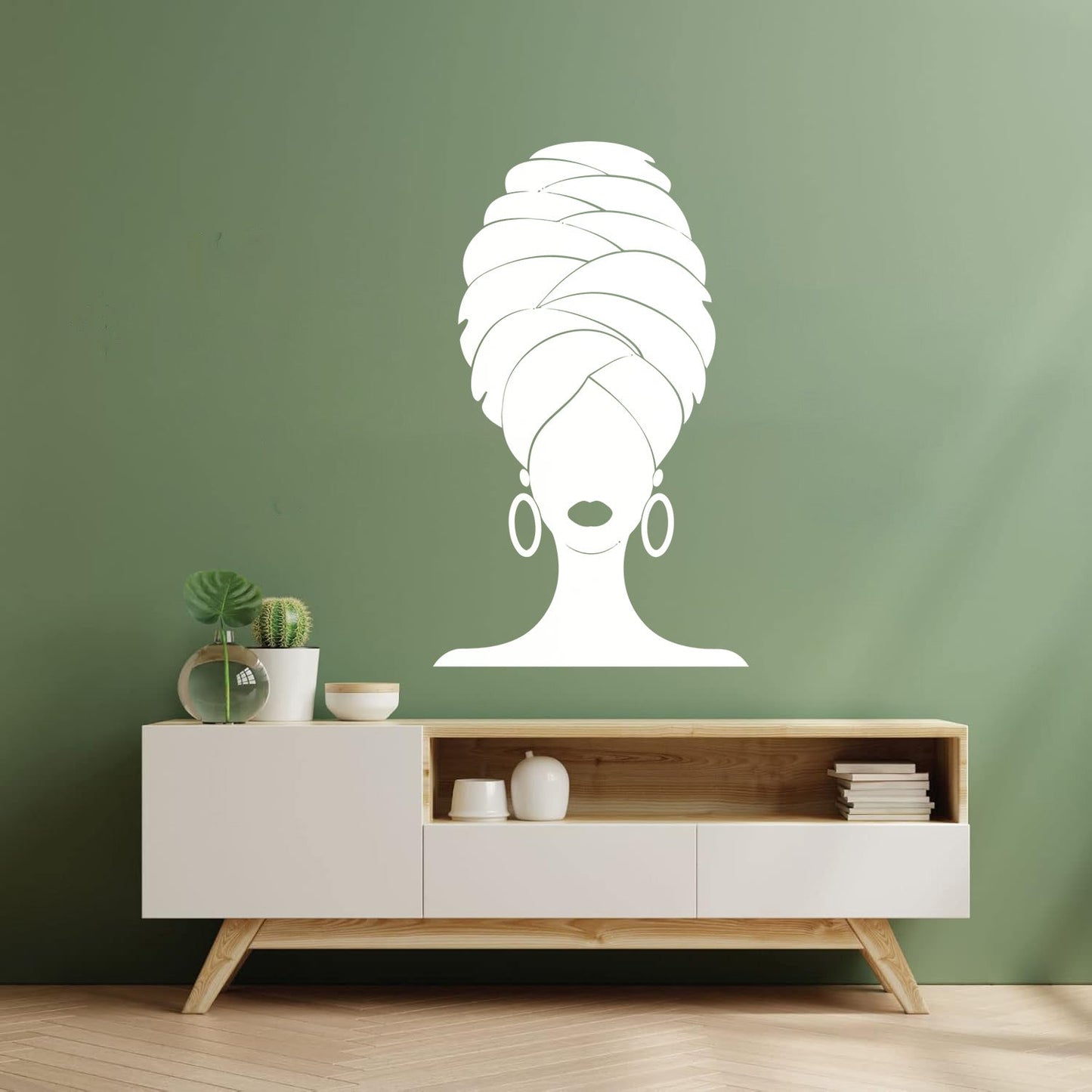 Lettering Stickers Abstract African Woman Turban Lady Multi Color Selection