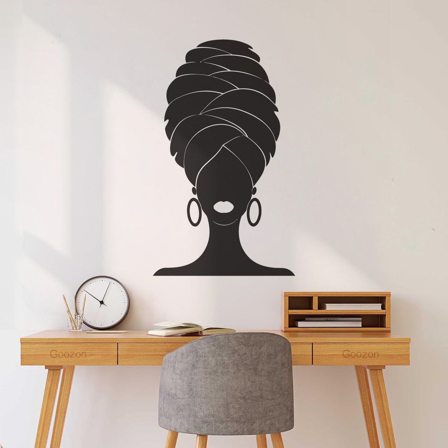 Lettering Stickers Abstract African Woman Turban Lady Multi Color Selection