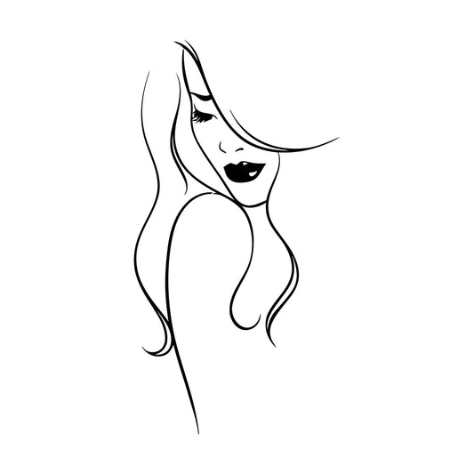 Wall Decals Paster Paper Abstract Lady Beautiful Girl Face Makeup Equipped With Transfer Film Kit