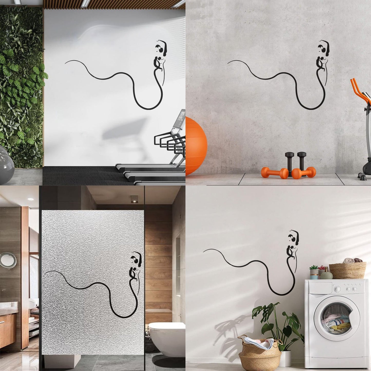 Abstract Retro Woman Beautiful Lady Ball Dress Vinyl Wall Stickers Easy Installation