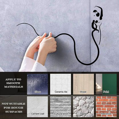 Abstract Retro Woman Beautiful Lady Ball Dress Vinyl Wall Stickers Easy Installation