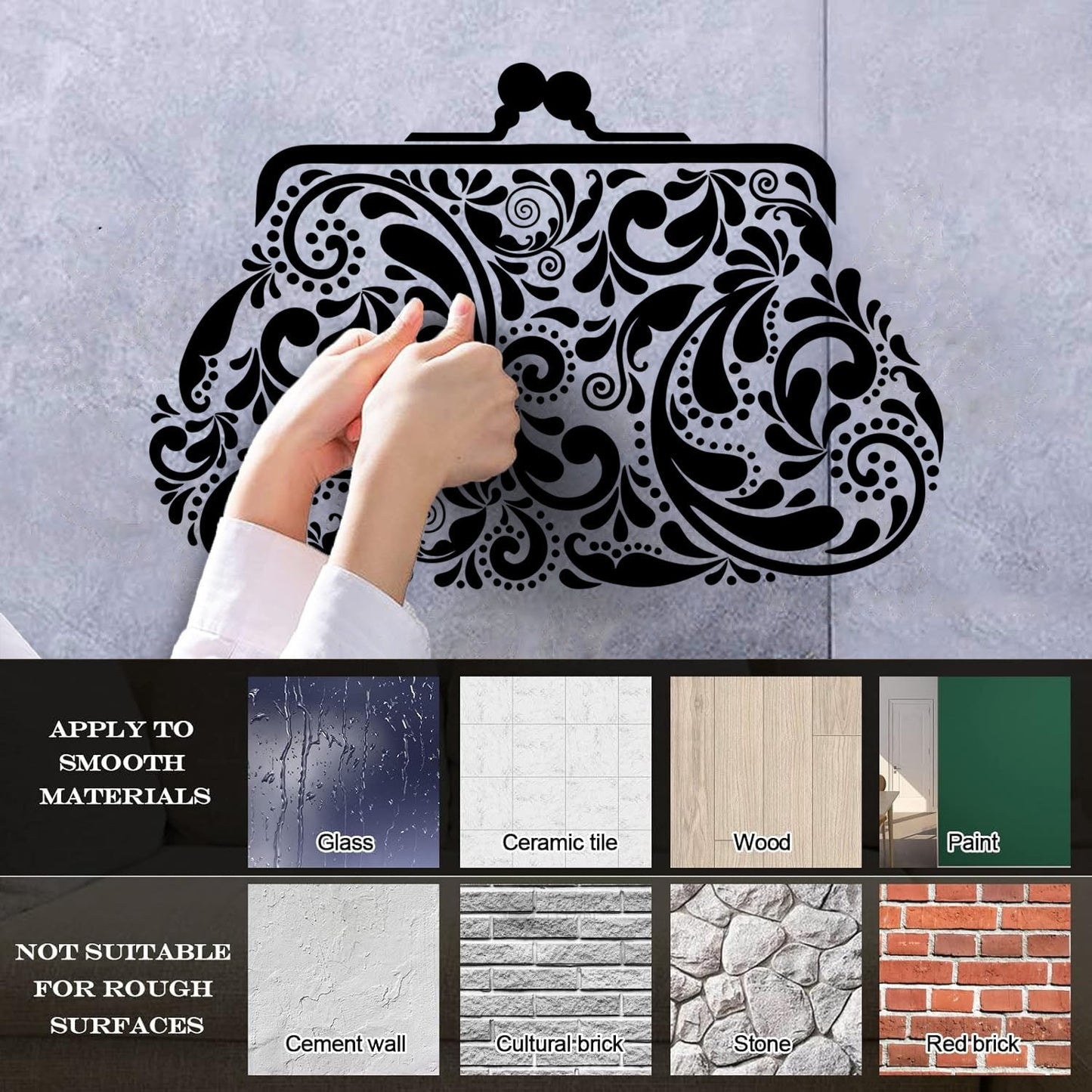 Wall Decals Accessory Shop Purse Bag Vintage Style Art Mural Painting