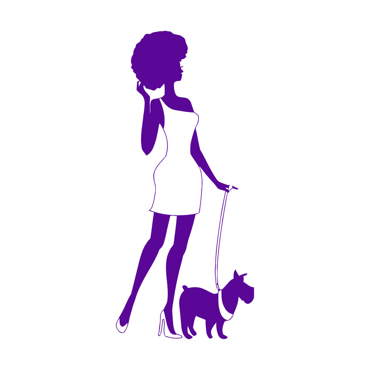 Engraving Decals Afro Lady Woman Style Fashion Dog Waterproof