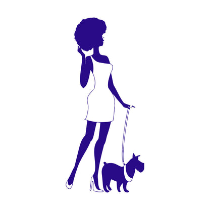 Engraving Decals Afro Lady Woman Style Fashion Dog Waterproof