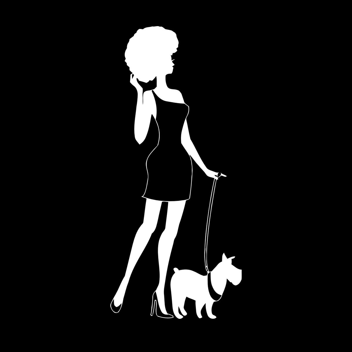 Engraving Decals Afro Lady Woman Style Fashion Dog Waterproof