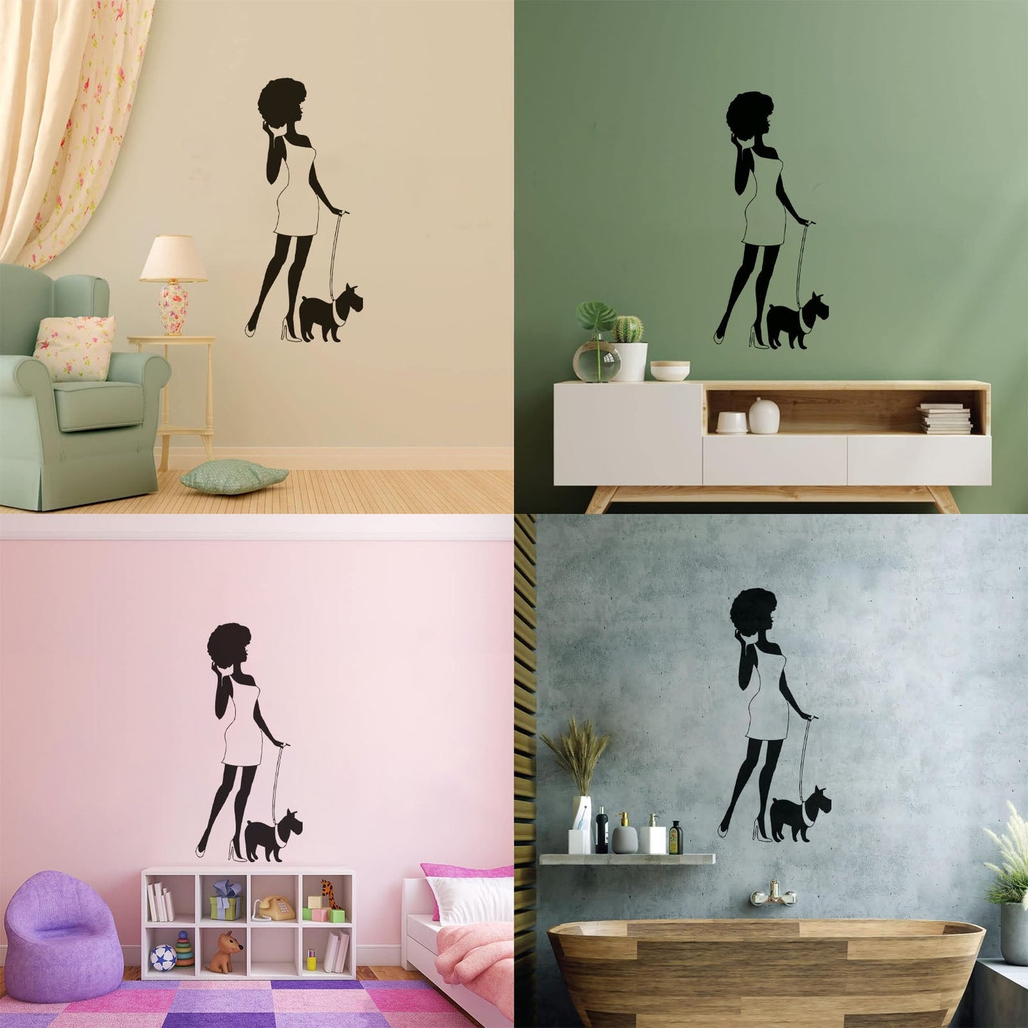 Engraving Decals Afro Lady Woman Style Fashion Dog Waterproof